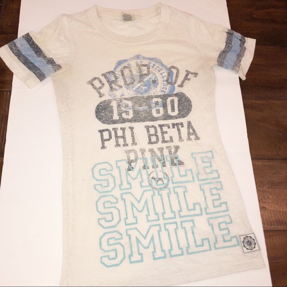PINK xsmall Burnout Phi Beta sorority T-shirt - Picture 2 of 7